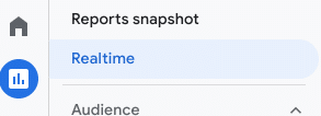 Google Analytics - Seitennavigation zu Realtime Reports