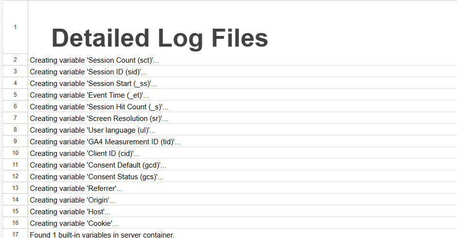 Detailed Log Files