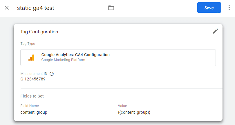 content_group"-Parameters im Tracking-Code oder GTM