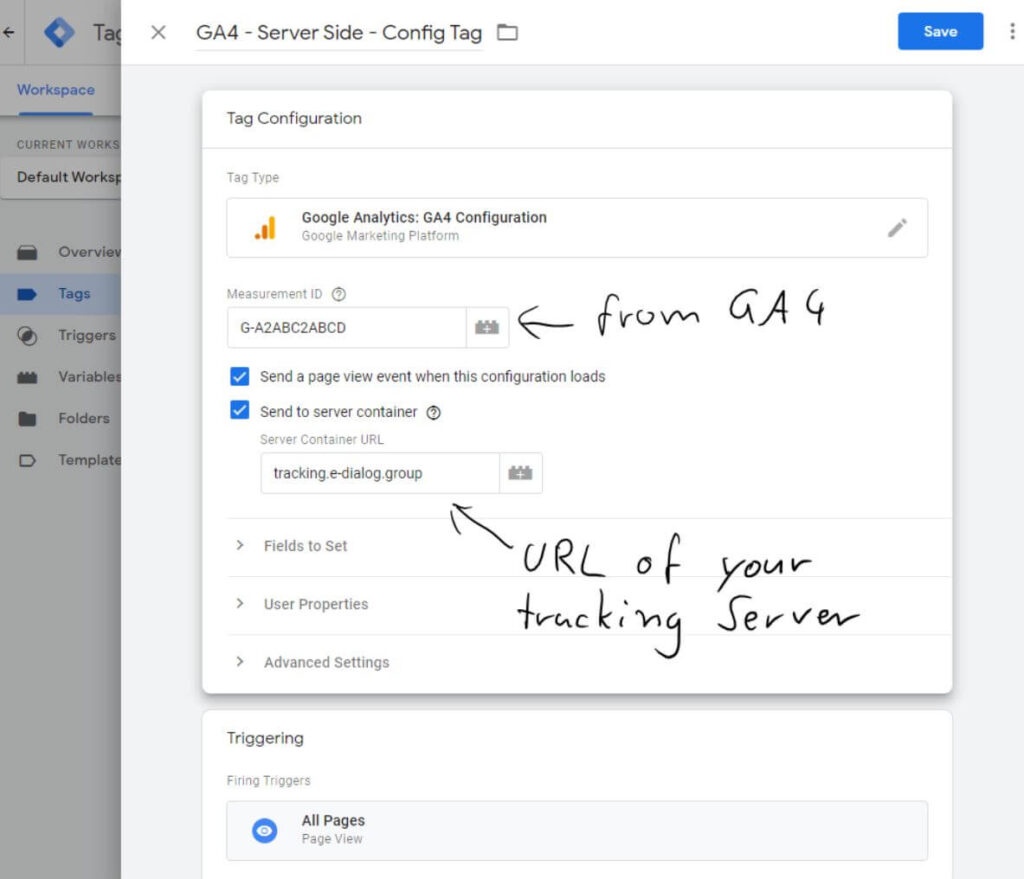 Blog Serverside Tagging - Serverside GA4 Config Tag