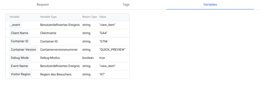 Debugging Server Side Google Tag Manager - 5. Variables
