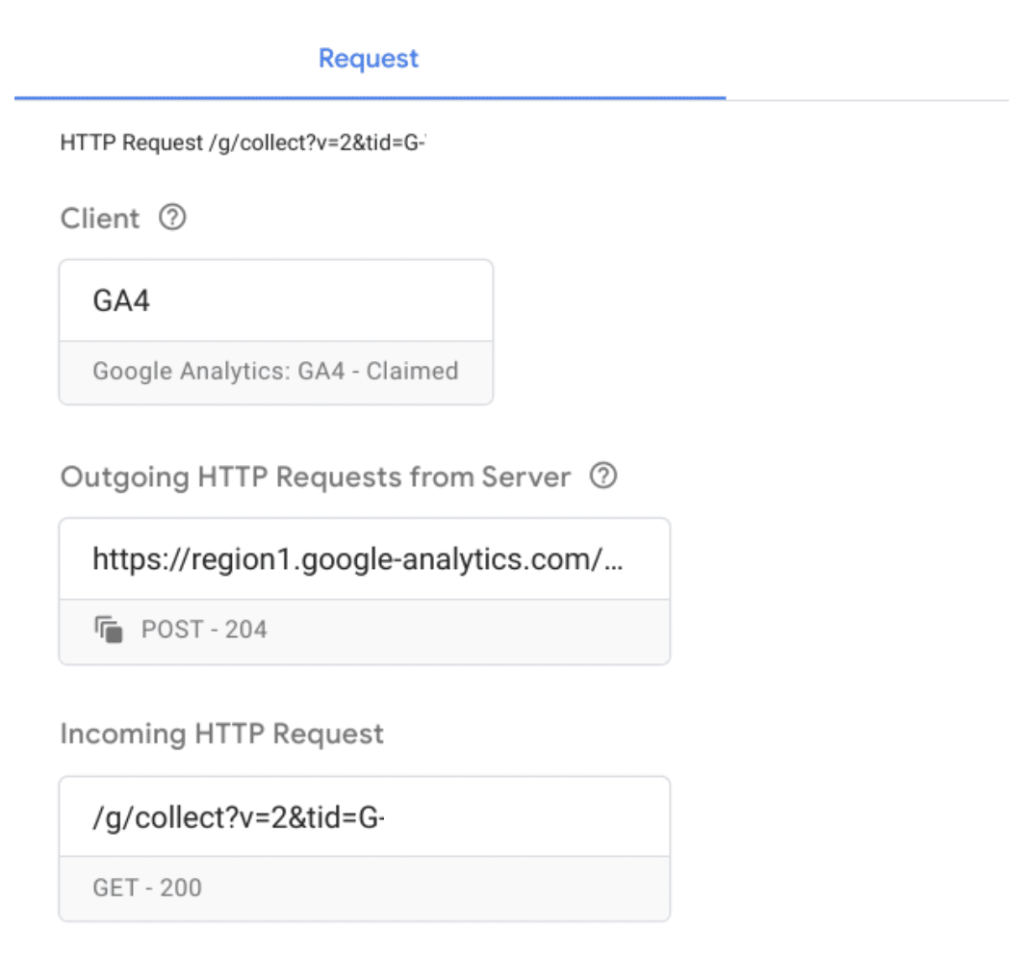 Debugging Server Side Google Tag Manager - 9. Request