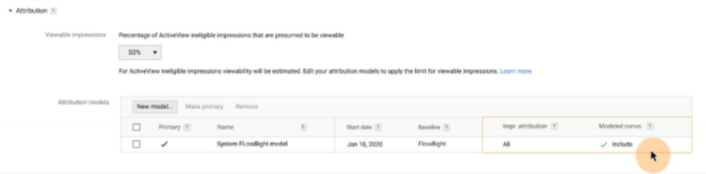 Aktivieren Conversion Modeling in Campaing Manager