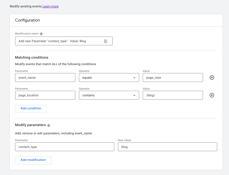 Blog GA4 Modify Events - Neuen Parameter erstellen - Beispiel: blog