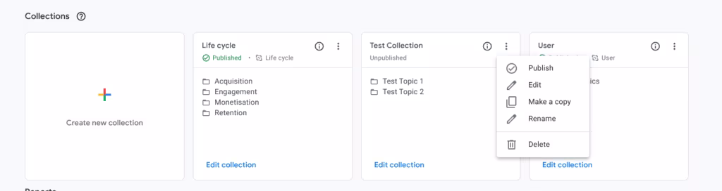 Customize Report Navigation Collections