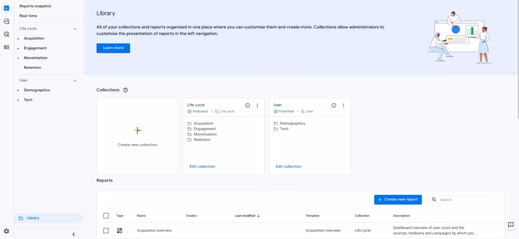 Customize report navigation library