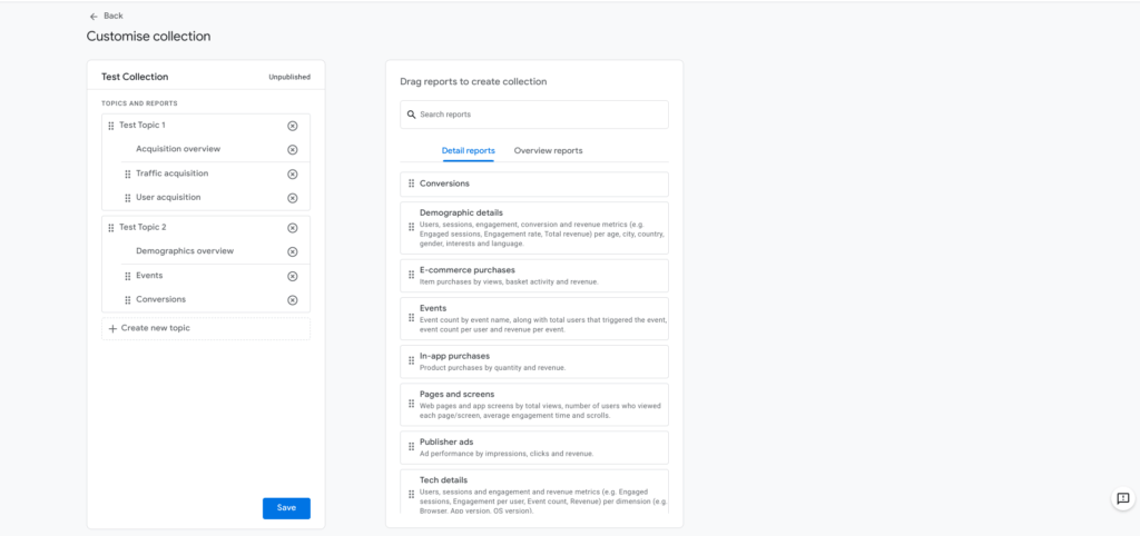 Customize Report Navigation Themen