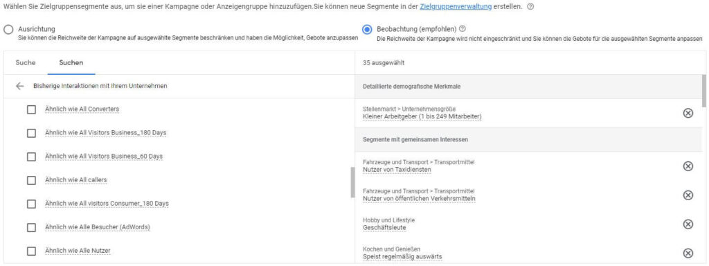 Google Ads Ähnliche Zielgruppen