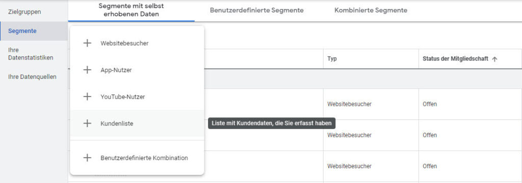 Google Ads Zielgruppenauswahl