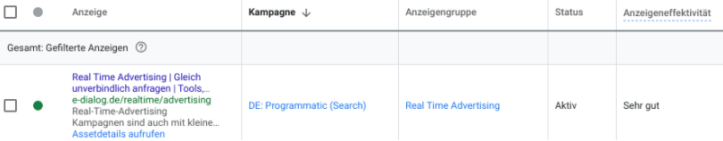 Google Search Ads Anzeigeneffektivität Ihrer Responsiver Suchanzeigen