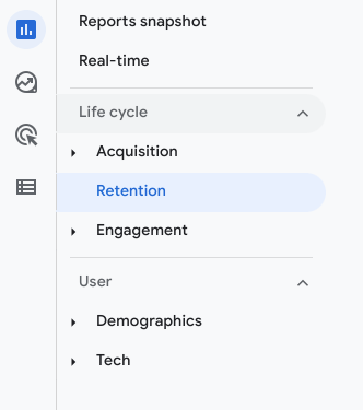 Vergleich Angepasste Berichtsnavigation