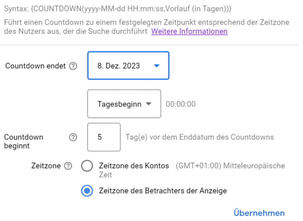 Google Ads Anzeigenanpassungen