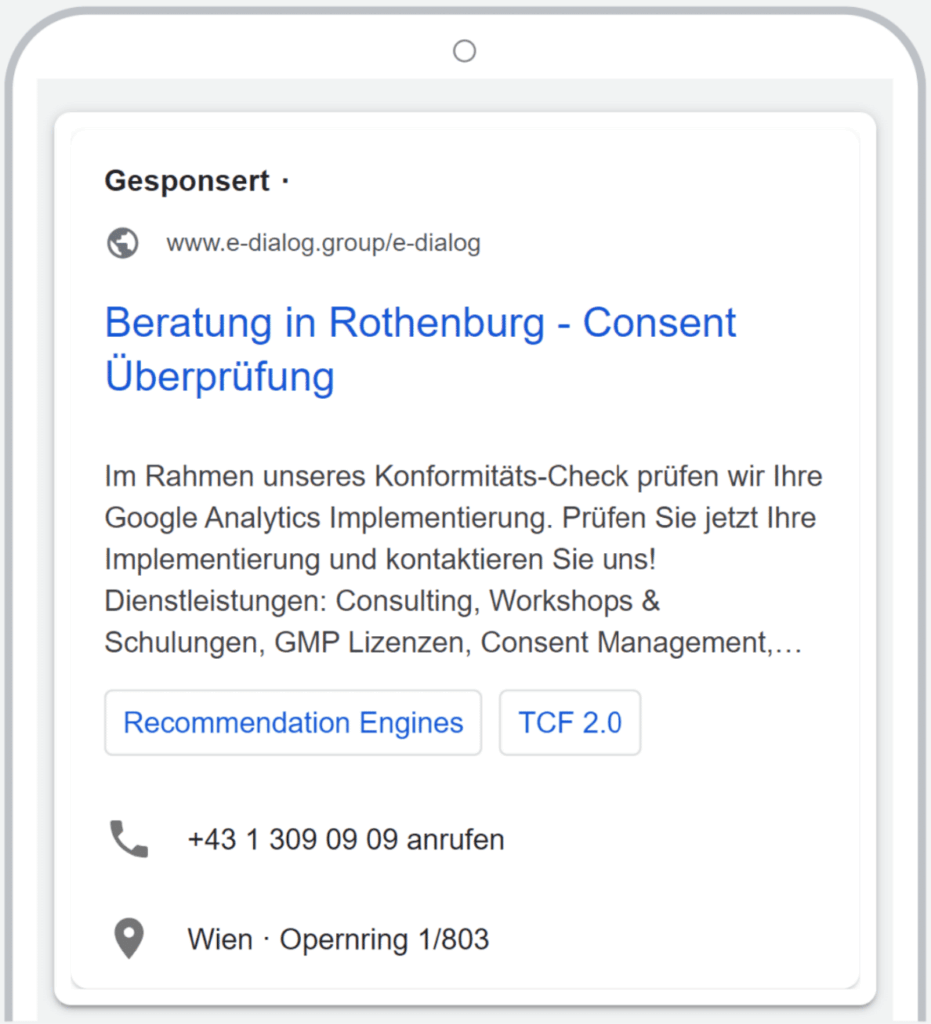 Google Ads Anzeigenanpassungen