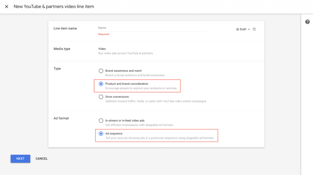 Sequenzen Setup in DV360 2