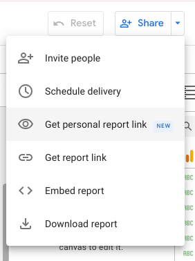 Looker Studio Pro Funktionen - Link zu individuellem Bericht