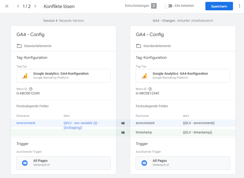 GTM Versionskonflikt - Behebungs Wizard