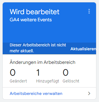 GTM Workspace veröffentlichen
