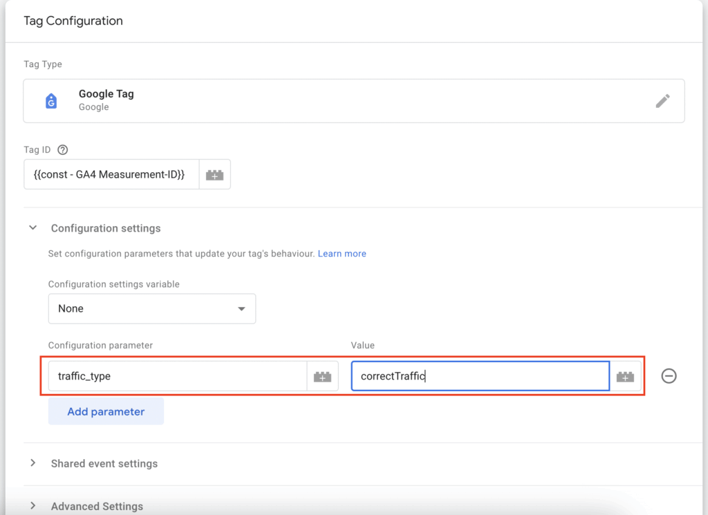 Bot Traffic verhindern - Traffic Type