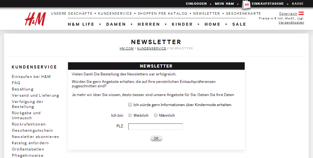 Danke Seite H&M
