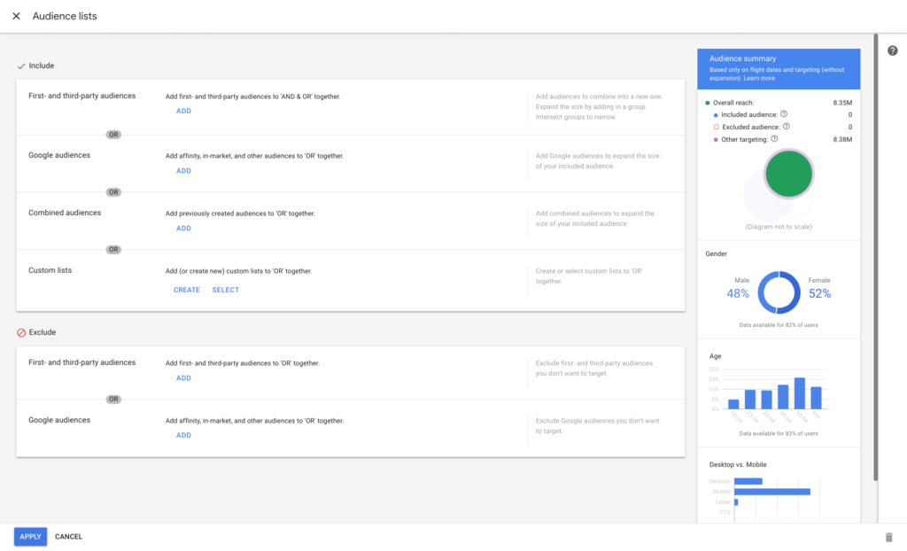 DV360 Targeting - 4 - Audience Listen