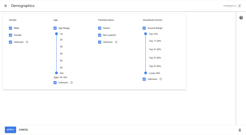 DV360 Targeting - 6 - Demographisch