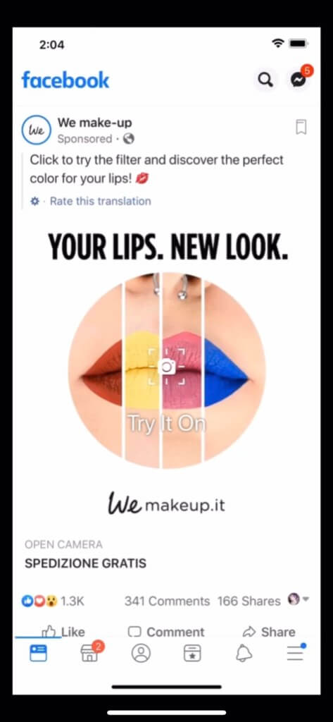 Augmented reality ads facebook