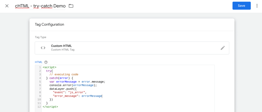 Fehler systematisch reporten mit Datalayer Push in GTM