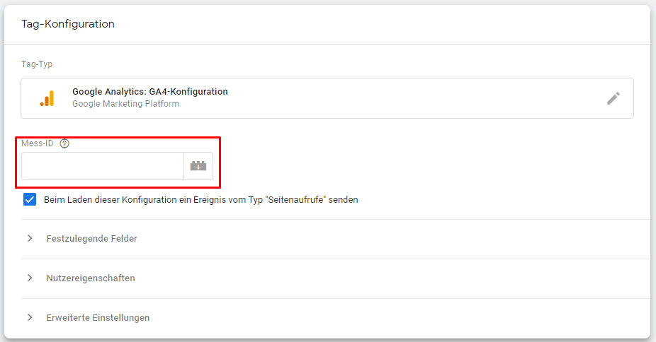 Setup Google Analytics 4 Mess ID