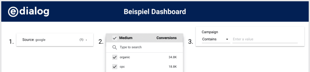 Looker Studio Filteroptionen