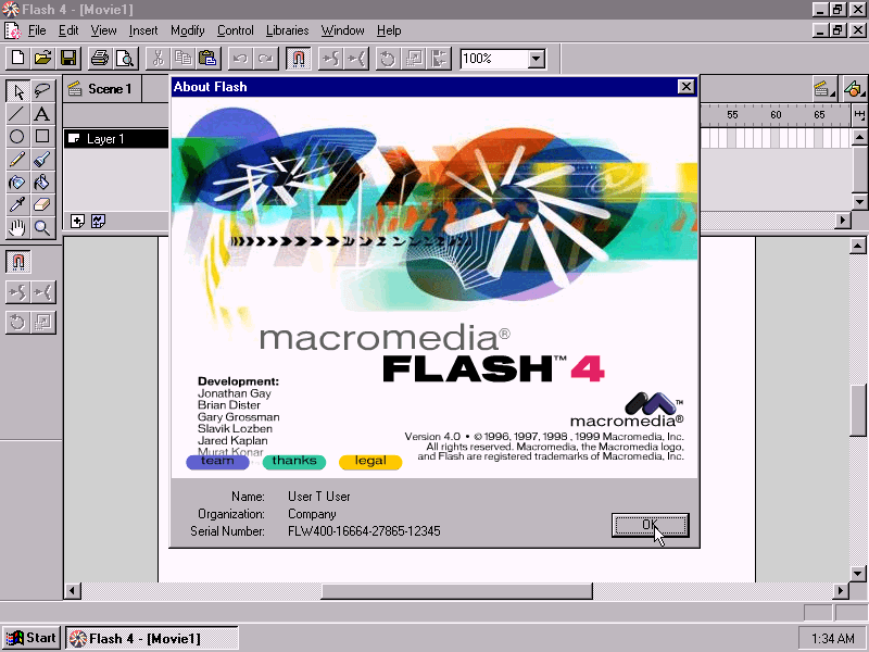 Screenshot Macromedia Flash
