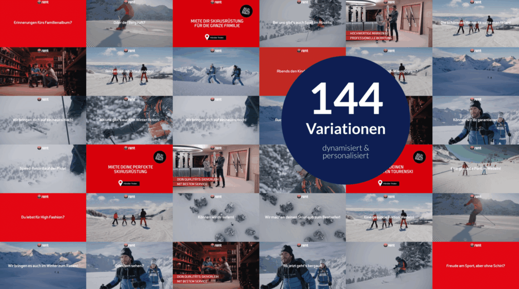 Durch den Einsatz von ACS Dynamic Templates konnten mit wenig Aufwand 144 dynamisierte und personalisierte Video Ad Varianten umgesetzt werden