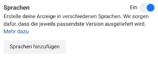 Spracheinstellungen