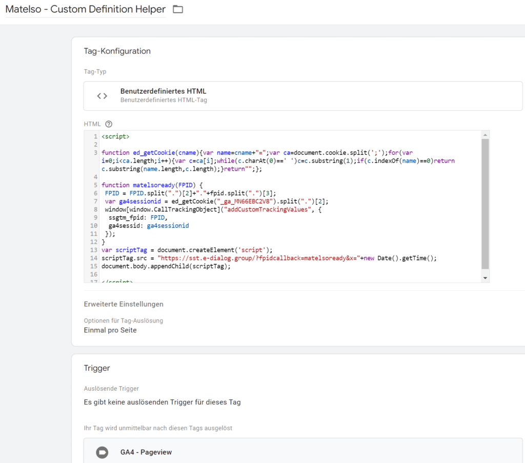 Telefontracking - Übergabe der FPID