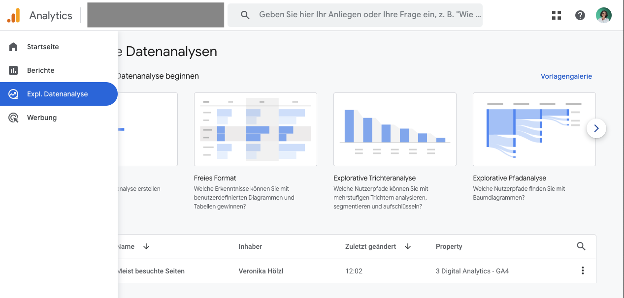 Explorative Datenanalyse GA4