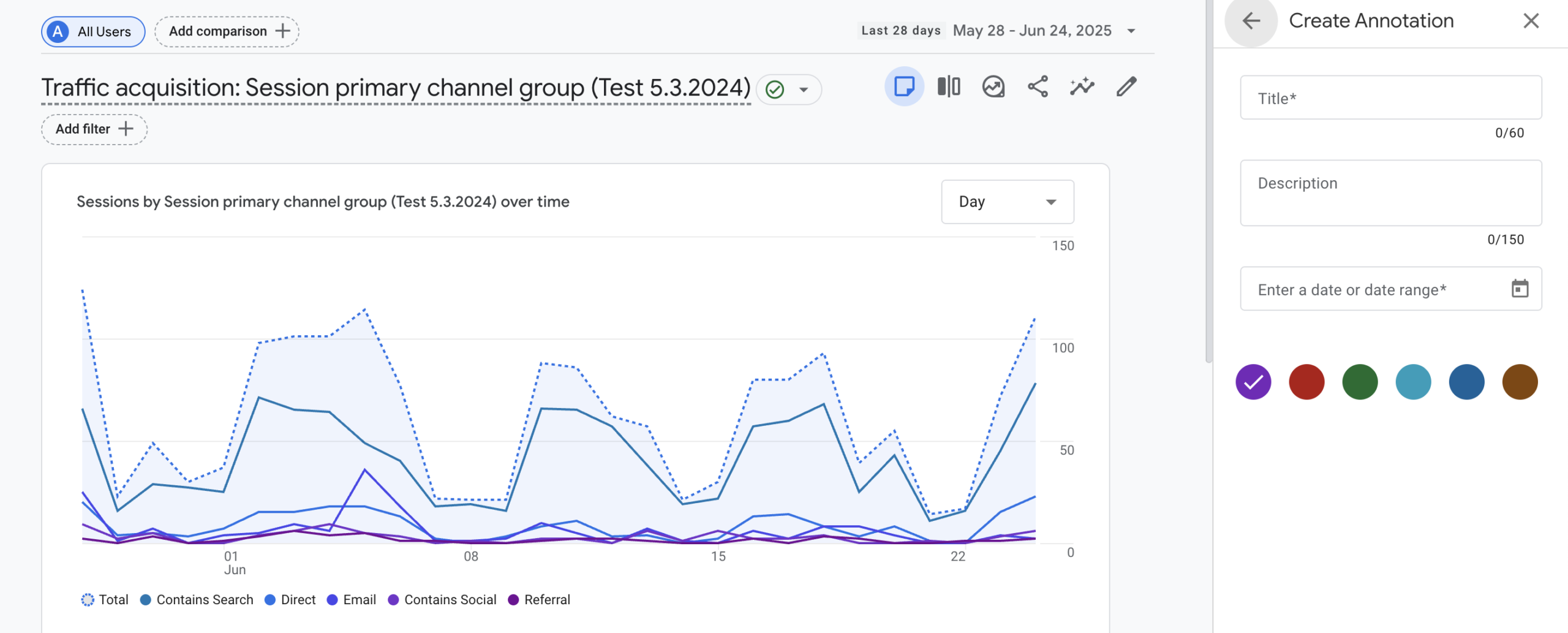 Create Annotations GA4 Screenshot