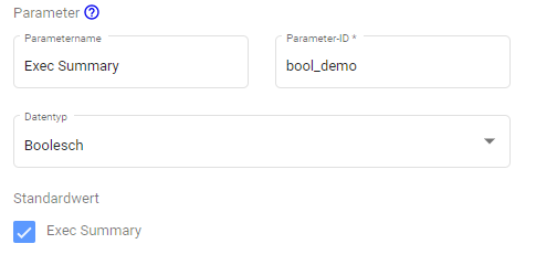 Checkbox parameter